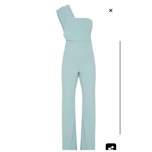 Mint Drape One Shoulder Jumpsuit